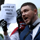 Jason Kessler, who organized the rally, speaks as white supremacists, neo-Nazis, members of the Ku Klux Klan and other hate groups gather for the Unite the Right rally in Lafayette Park across from the White House August 12, 2018, in Washington, D.C.